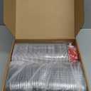 100 Pcs Valentine's Day Square Baking Pans with Lids 10oz Aluminum Foil Cupcake Brownie Disposable Baking Cups Individual Tin Dessert Containers(Heart,Red)