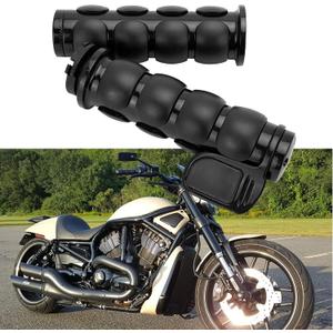 Pair of 1" Dual Black Motorcycle Bar End Hand Grips Handlebar Compatible with Cruisers Harley Yamaha Suzuki