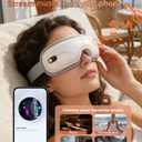 Pinailon Eye Massager with Heat, Massaging Eye Mask with Heating & Music, Facial Massager,Relaxing Eye Care Headache Massager Equipment for Migraines Relax Eyeris for Her Him