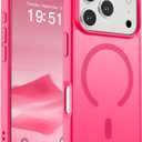 SUPFINE Magnetic for iPhone 17 Pro Case (Compatible with MagSafe)(Military Grade Drop Protection) Translucent Matte Shockproof with Anti-Fingerprint Phone Cover 2025,Hot Pink