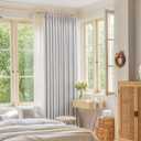 Room Darkening Pinch Pleated Curtain120 Inches Extra Long, Ceiling to Floor Pleated Drape with Tieback for Bedroom, Living Room, 52" W x 120" L, 1 Panel, Greyish White