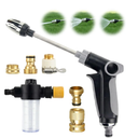 Turn Any Hose into a High Pressure Water Cleaning Jet, 2026 New Heavy Duty Garden Hose Nozzle, Multi Function Lawn & Garden Watering Sprayer, Spray Nozzles for Cleaning Yard Pets Car