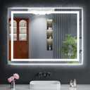 40"x30" LED Bathroom Mirror with Lights, Backlit + Front Lit with CRI>90, Lighted Mirror for Bathroom, Anti-Fog, Dimmable Brightness, 3 Colors, Memory Function, Shatterproof Tempered Glass