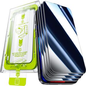 WSKEN for iPhone 16 Pro Privacy Screen Protector - [25 Anti-Spy] [Top 9H+ Tempered Glass] [Auto-Dust Removal] HD Full Coverage Military Grade 10X Shatterproof Flim Easy Install, 4 Pack