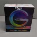 BKDRL Bluetooth Speaker Lamp with Wireless Charger, RGB Night Light, Alarm Clock, App Control  White