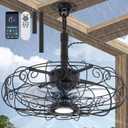 Waterproof Gazebo Fan 20" Smart Outdoor Ceiling Fans with Light