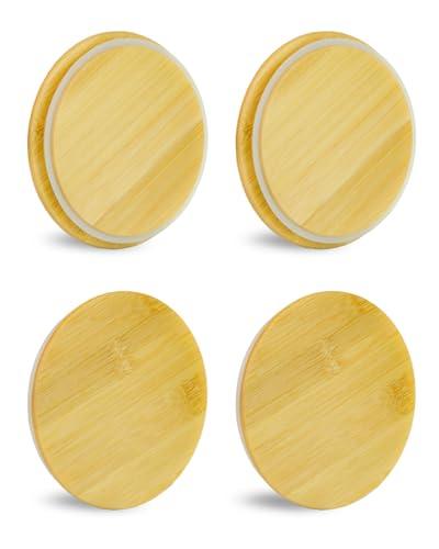 TERESRY
Replacement Wooden Lids for Pyrex, Anchor Hocking Glass Containers 7200 * 4, Bamboo Lids for Pyrex 2Cup Glass Bowls, Bowl Covers with Leakproof Silicone Gasket 4 Pack