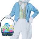 California Costumes Deluxe Adult Easter Bunny Costume White/Blue. L-XL