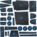 for Dodge Durango Accessories 2021 2022 2023 2024 2025 2026 (7 Seats Version) Center Console Liner Mat Cup Holder Insert Coasters Pads Door Slot Liners Non-Slip Anti Dust Interior 27Pcs Set (Blue)