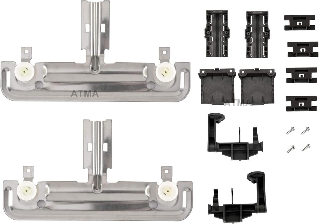 W10712395 Dishwasher Top Rack Adjuster Parts METAL Kit (Rack Roller Diameter 1.25in) Compatible with Kenmore Whirlpool Kitchen Aid- Replaces AP5957560 PS10065979 W10250159 W10350375 W10712395VP