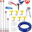 22 Pcs Airless Paint Sprayer Kit | 3600 PSI High Pressure Spray Gun | 50ft Hose | 6 Reversible Tips | 4 Extension Rods | 8 Filters | Complete Painting Tool Set for Indoor Outdoor Walls Fence Cabinet