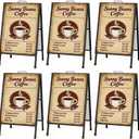 Youlina 4 Pcs 23.6x36 Heavy Duty A-Frame Sandwich Board, Double-Sided Folding Sidewalk Sign with Carry Handles, Black Steel Portable Outdoor Advertising Sign Holder Frame Only