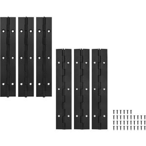 6 Pack Continuous & Piano Hinges,6 inches Black 304 Stainless Steel Hinges 0.04" Thickness Heavy Duty Continuous Hinges with Holes for PianosDoorWooden BoxesCabinet (6inches/15cm)