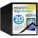 YixangDD 20 Pack Magnetic Sign Holder 8.5 x 11, Self-Adhesive Magnetic Wall Mount Sign Holder, Magnetic Document Holder for Wall Window Office Poster Store
