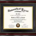 GraduationMall 8.5x11 Diploma Frame with Black over Gold Mat or Display 11x14 Document without Mat, UV Protection Acrylic, Mahogany with Gold Beads