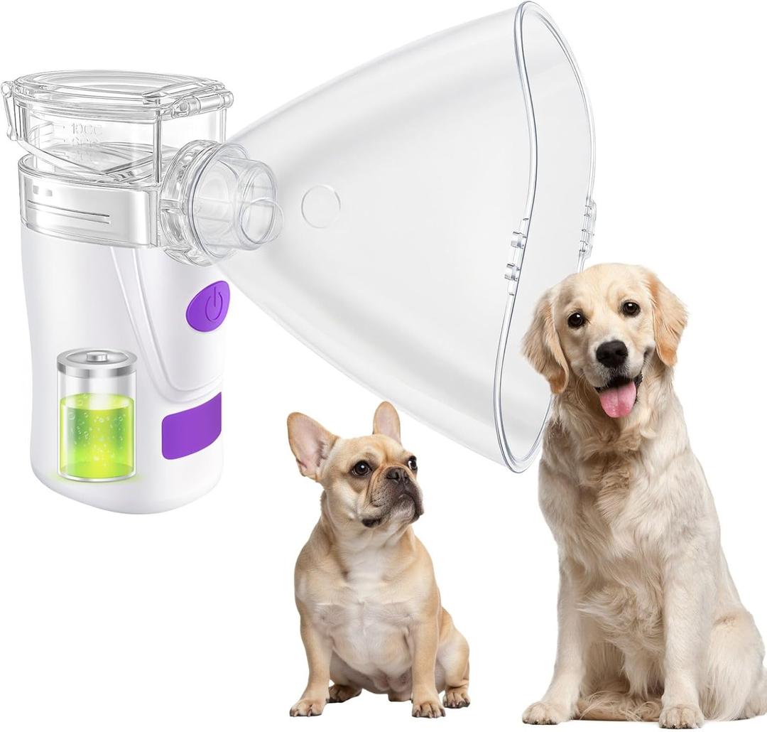 Nebulizer for Dogs Handheld Dog Nebulizer  Portable Pet Device with Dog Mask, USB Rechargeable, Quiet Operation