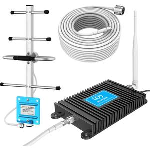 Cell Phone Signal Booster for Home Verizon 5G 4G 700MHz Band 13 LTE Cell Signal Booster, Covering up to 4,000 sq.ft, with High Gain Yagi Antenna, FCC Approved (Black)