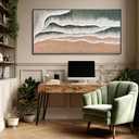 Green Abstract Framed Canvas Wall Art/White Pink Textured Pictures/Minimalist Green Color Art Print for Living Room,Bedroom Dining Room Office 24"x48"