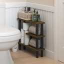 Furinno Turn-N-Tube Bathroom Storage Shelf, 3-Tier Toolless Narrow Storage Rack, 5.7" Wide Space Saving Shelf, for Bathroom, Living Room, Entryway, Amber Pine, 5.71" x 20.87" x 18.35"
