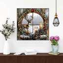 2 x Christmas Deer Diamond Paintings Kits for Adults, Christmas Scenery Diamond Art Kits Full Drill Diamond Dots Paint with Diamonds Candle Gem Arts and Crafts for Beginner Adults Home Wall Decor (ZL019)