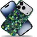 DAIZAG Case Compatible with iPhone 17 Pro,Glossy Durable Shock Protection Cover for Girl Women,Mosaic Glass Checkered Style