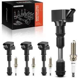 A-Premium Set of 4 Ignition Coil Pack and Iridium Spark Plugs Compatible with Volvo XC60 2015-2020, XC90 2016-2020, S60 2015-2020, XC40 2019-2020, S80 2016, S90 2017-2020, V60, V90, XC70, 2.0L