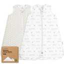 2-Pack Baby Sleep Sacks, Zipper Wearable Blanket - 0.5TOG Organic Cotton, Lightweight,Soft Cozy Infant Sleeping Sack 3-6 months,Easy to Wear Small Newborn Transition Swaddles Sleepsacks(BumbleBear, S)