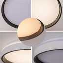 15.3 Inch LED Round Flat Panel Light, White Frame with Black Inside, 3000K/4000K/5000K, Dimmable, 24W Flush Mount Ceiling Light Fixture, for Kitchen, Bedroom, Laundry, ETL Listed