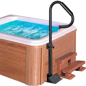 Hot Tub Handrails, 38"-58" Adjustable Height SPA Handrail with 360 Swivel Option& Non-Slip Handle, 600 LBS SPA Side Handrail Slide Under Mount Base for Indoor & Outdoor