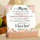 Mom Ceramic Plaque - Mother's Day Gifts for Mom from Daughter, Son - Valentine Christmas Birthday Gifts Ideas for Moms, Step Moms, Mama - Mother Appreciation Sign, Thank You Mum Plaque Home Decoration, Set of 2