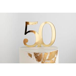 Acrylic Fifty Cake Topper,50th Birthday Cake Toppers, 50th Anniversary Party Decorations Supplies