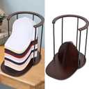 SNOWSTAR Hat Storage for Baseball Caps, Wood & Metal Hat Organizer Holder Display Stand for At Least 15 Hats,Space-Saving Baseball Cap Storage for Desk, Closet, Bedroom, Entryway 