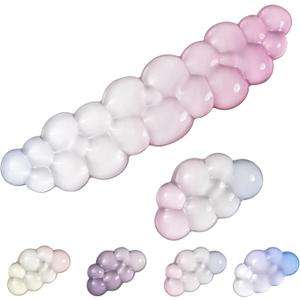 Gel Keyboard Wrist Rest Cloud Set, Clear Ergonomic Wrist Support and Arm Support Keyboard Rest for Typing Pain Relief, with Non-Slip Soft Washable Wrist Rest(Pink Blue)