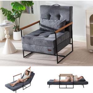MAXYOYO Chair Bed, Adjustable Sleeper Chair, Single Sofa Bed with Frame, 76"x30"