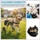 Dog Wheelchair for Back Legs, Lightweight Aluminum Adjustable Wheelchair for Dogs with Reflective Storage Bag Wheels, Professional Dog Walker Outdoor Stroller for Disabled Pets