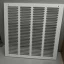 EZ-FLO 16 x 16 Inch (Duct Opening) Return Air Vent Cover for Wall or Ceiling, Solid Steel Return Air Grille, HVAC Vent Cover, White, 61641