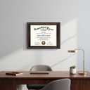 GraduationMall 14x17 Diploma Frame with Black over Gold Mat or Display 16x20 Certificate without Mat,Solid Wood & Tempered Glass,Cherry Finish with Gold Trim