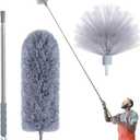Cobweb Duster with Extension Pole, Spider Web Brush & Ceiling Cleaning Kit, 100" Microfiber Feather Duster Cleaner with Washable Head for Ceiling Fan, Furniture, Home (Set A: Spider Web Brush & Ceiling Duster)