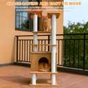 63 Inches Tall Cat Tree for Outdoor and Indoor Cats, Weatherproof Large Cat Condo with Scratching Posts
