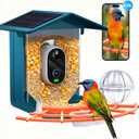 Smart Bird Feeder with Camera Solar Powered - 2.5K 4MP Birds Feeder Camera for Outdoors Garden with AI Identify, Squirrel Proof, Rechargeable Battery WiFi Video Bird Feeder Cam, Gift for Birds Lover