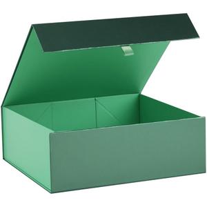 Large Gift Box 13.5x11.8x4.7 Inches, Green Gift Boxes for Presents with Magnetic Closure Lid, Luxury Gift Box Rectangle Collapsible Boxes for Gift Packaging