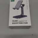 OCYCLONE Phone Stand, Adjustable Height and Angle Foldable Cell Phone Stand Holder for Desk, Taller iPhone Stand Compatible with 4.7"-13" Smartphones iPad Tablet, Black