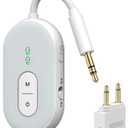 Bluetooth 5.3 Wireless Audio Transmitter & Receiver, 3.5mm AUX Adapter, Supports 2 AirPods or Headphones, 25+ Hr Battery Life, Airplane Bluetooth Adapter for Travel, Flight, TV, Car & Gym