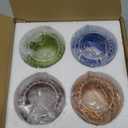 SHMILMH Votive Candle Holder Set of 4, Diwali Decoration for Home, Handmade Mosaic Glass Tealight Candle Holders for Table Centerpiece Decor,Diwali Thanksgiving