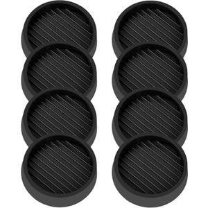 VOCOMO 2X2 Round Rubber Caster Cups, Non Slip Furniture Pads, Anti-Slip Gripper, Anti Skid Furniture Feet, Anti Slide Floor Protector for Bed Couch Table Chair Stoppers - (Black, 8 Pack)