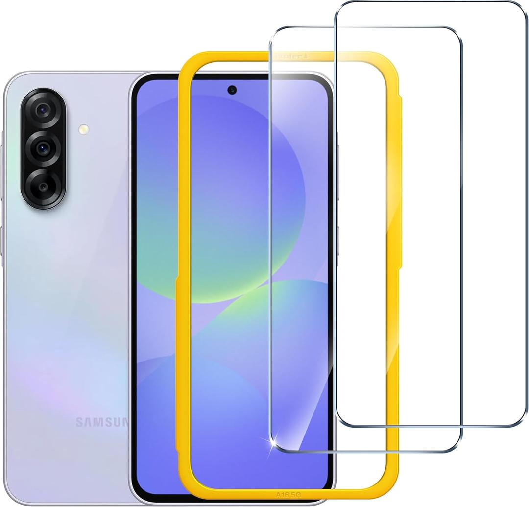 ivoler 2 Pack Tempered Glass for Samsung Galaxy A37 6.7 2026/ A36 5G 6.7" 2025 Screen Protector with [Easy Installation Frame], Anti-Scratch Case Friendly Clear HD Film (Transparent)