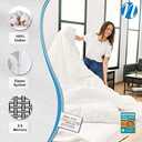 National Allergy Premium 100% Cotton Duvet Comforter Protector - Jumbo Queen Size - 96" x 92" - White - Breathable 300 Thread Count Hypoallergenic Cover - Zippered Encasement - Bedding Linen (Jumbo Queen (96x92))
