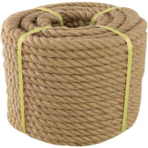 Upgraded Jute Rope1 Inch x 20 FT Natural Jute Rope for Docks,Railing, Climbing, Decorating