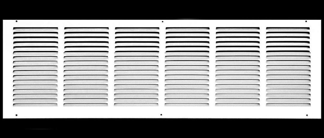 32" x 4" Return Air Grille - Sidewall and Ceiling - HVAC Vent Duct Cover Diffuser - [White] [Outer Dimensions: 33.75w X 5.75"h]