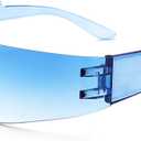 COASION Wrap Around Sunglasses for Women Men Trendy Rimless Futuristic Shades Y2k Shield Flat Top Fashion Eyeglasses (A8 Clear Blue / Gradient Blue)